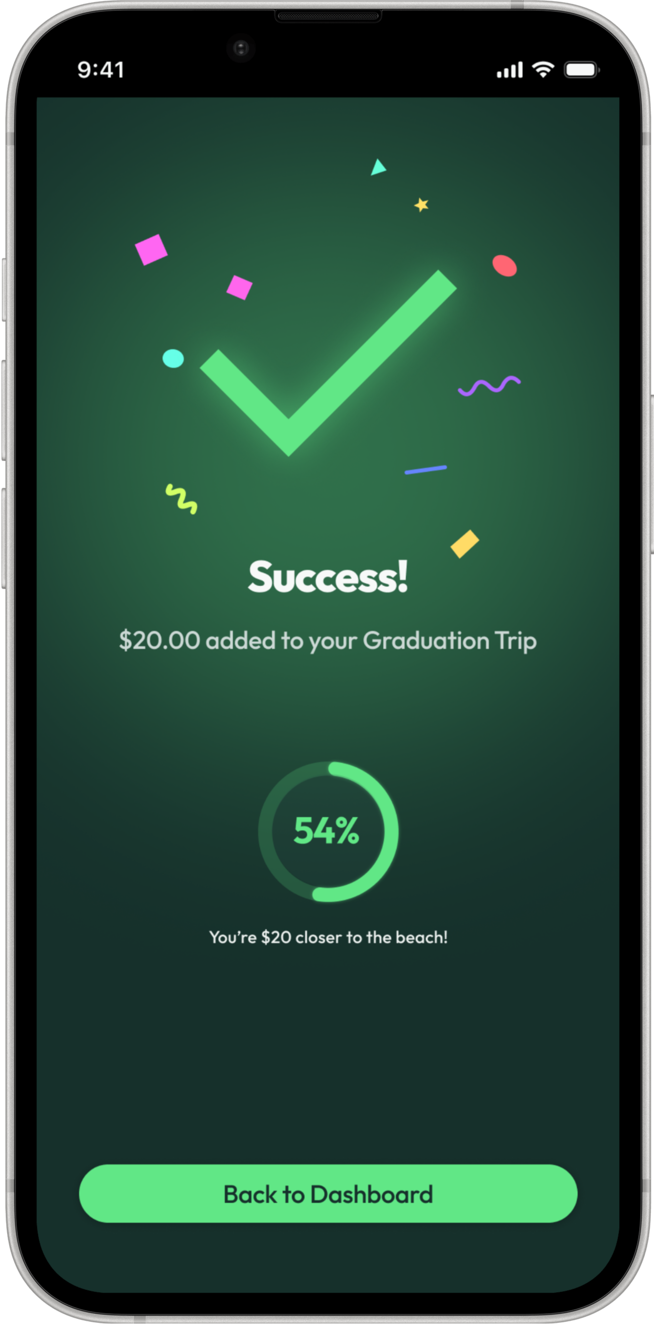 Aura Finance success screen
